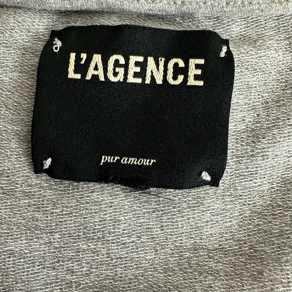 L'Agence Helena V-Neck Sweatshirt Grey Small - Picture 5 of 8